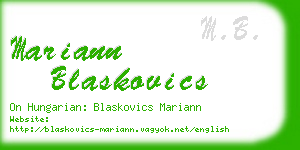 mariann blaskovics business card